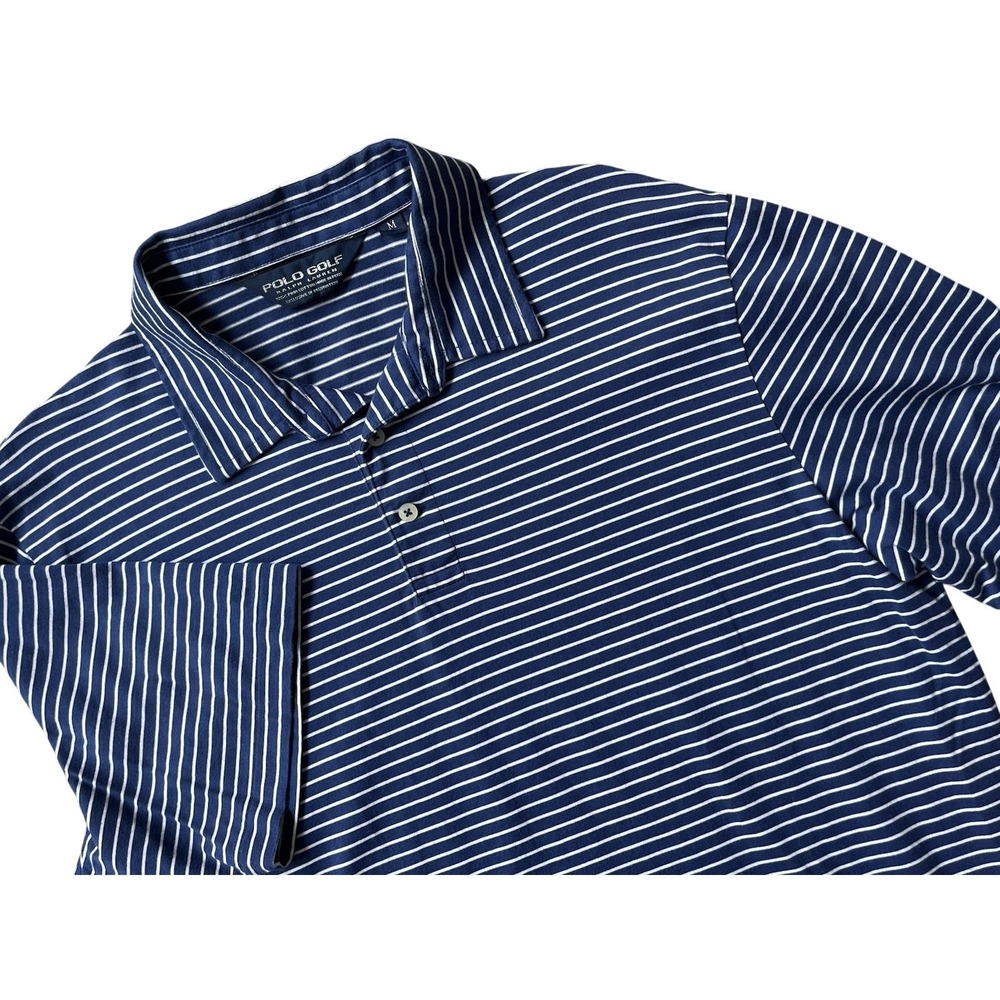 Polo Golf Ralph Lauren Polo Shirt Mens M Pony Blue/White Striped Short Sleeve
